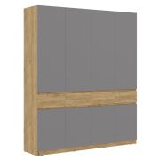 БОСТОН ШК-004 Шкаф 4-ств. ЛДСП (Комплект) Дуб Крафт золотой / Шифер серый