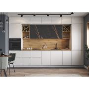 Модульная кухня Тренто Белая кожа / Кварц черный